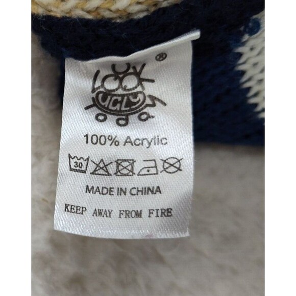 You Look Ugly Today Women Sweater Large Blue Printed 100% Acrylic Knit Pullover - Picture 16 of 16